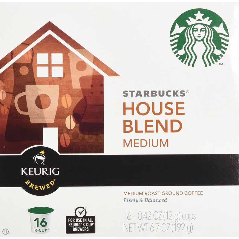 Starbucks House Blend Medium Roast Coffee Keurig K-Cups, 32 Cups