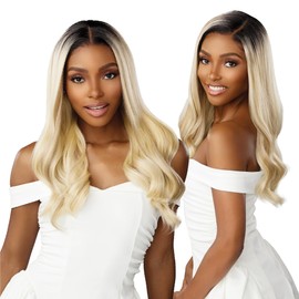 Sensationnel Bare lace 13x6 wigs - unit 16 lacefrontal glueless synthetic 180 degree preplucked hairline (1B OFFBLACK)
