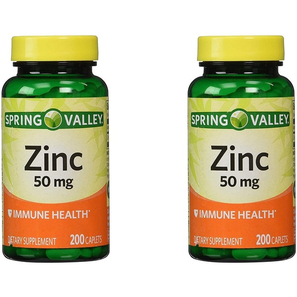 Spring Valley Zinc 50 mg, 200 Ct (2 Pack)