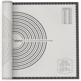 Non-Slip Silicone Baking Sheets - Baking Mat with 0.7mm Thickness - Non-Stick Pastry & Cookie Mat for Kitchen Counter for Rolling Out Dough with Measurements. (Black, 36 * 24 inches)