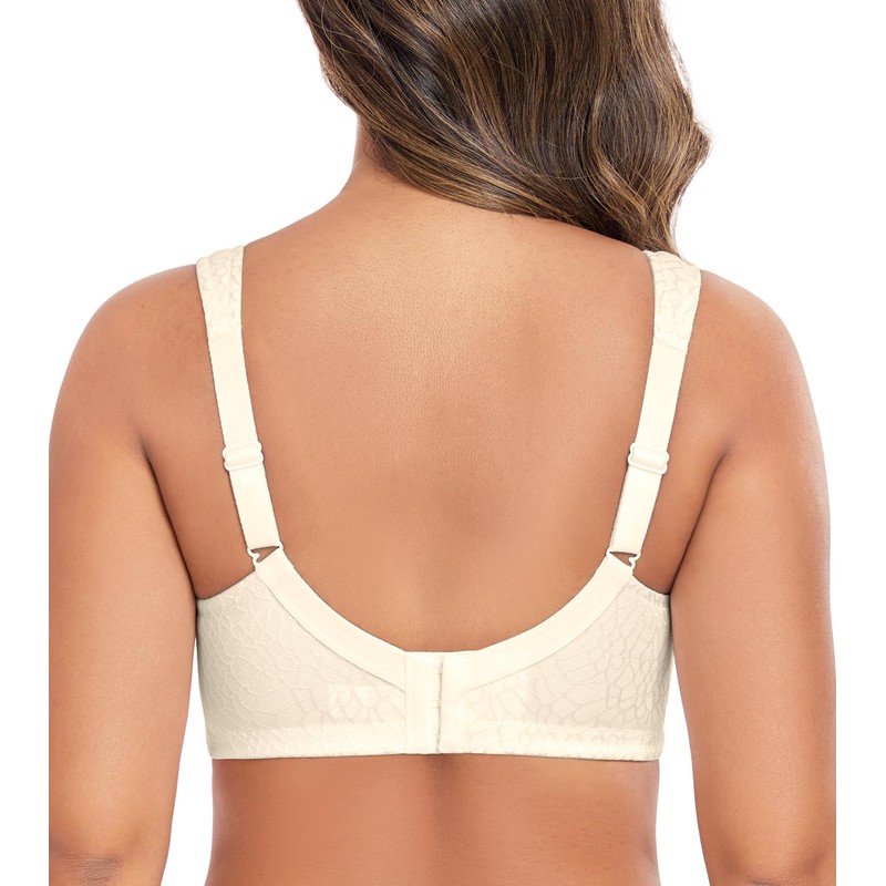 Exclare Women's Full Coverage Double Support Unpadded Wirefree Plus Size