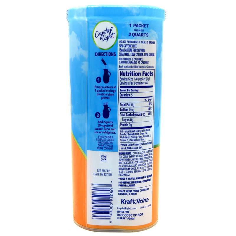 Crystal Light Peach Iced Tea Drink Mix, 12-Quart Canister (Pack