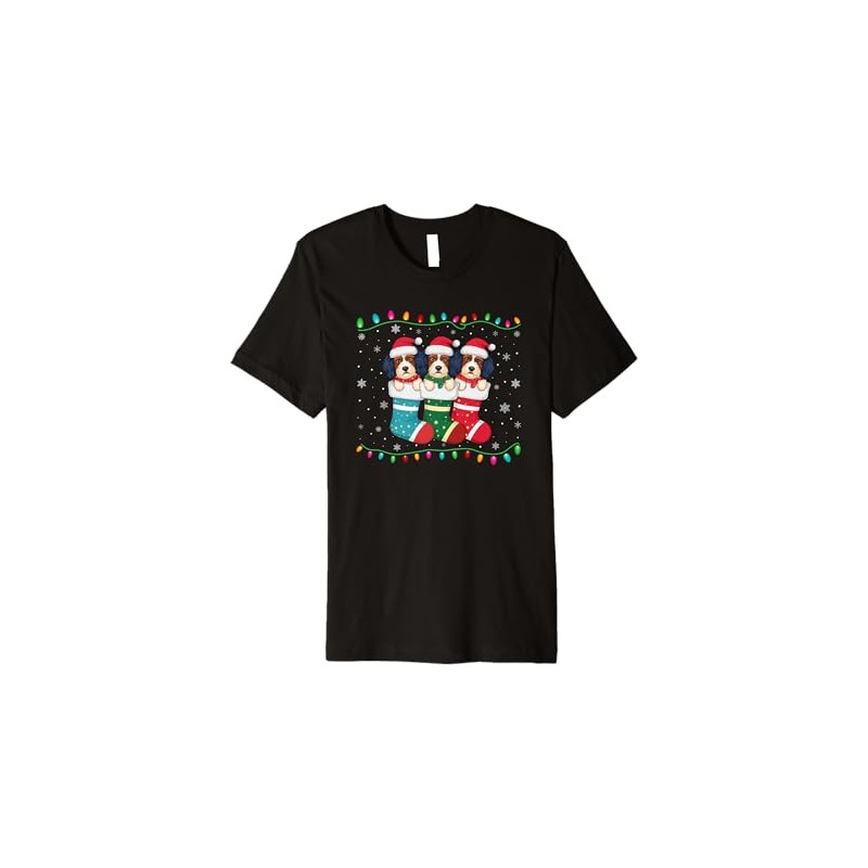 Xmas Tree Lights Funny Havanese Dog in Christmas Socks Premium
