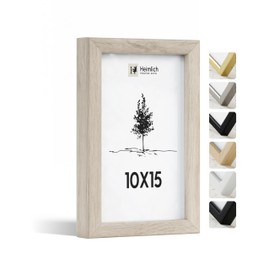 Heimlich® 1 x Picture Frame, 10 x 15 cm, Oak Frame, 1 Pack, Document Frame, Small Collage, Wooden Picture Frame, Poster, Real Wood Picture Frame, Photo Frame for Hanging