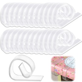 Vimmvid Pack of 25 4.6 x 3.5 cm Transparent Tablecloth Clips Set, Table Clips for Thick Tables, Transparent Table Cloth Clips, Tablecloth Clips for Christmas, Wedding, Picnic