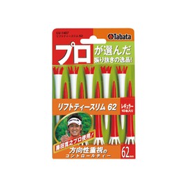 Tabata(タバタ) ゴルフ ティー レギュラー プラスチックティー 62mm 藤田プロ使用 リフトティースリム62 10本入 レッド GV1407 R