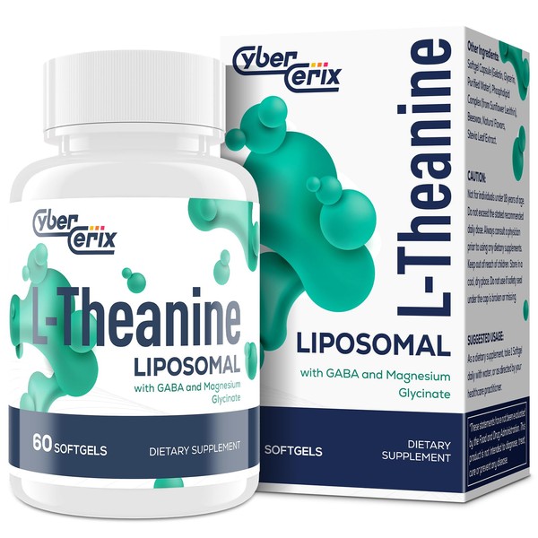 CyberCerix Liposomal L-Theanine 500mg, Complex with GABA 200mg & Magnesium