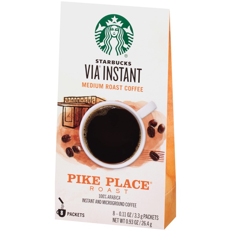 Starbucks Via Instant Coffee Packets, Pike Place Roast, Medium Roast