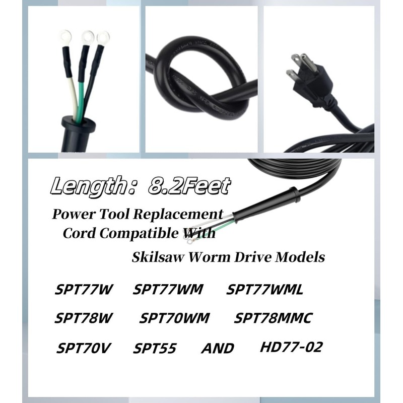 95104L Heavy-Duty Replacement Power Cord for SKILSAW Worm Drive Saws