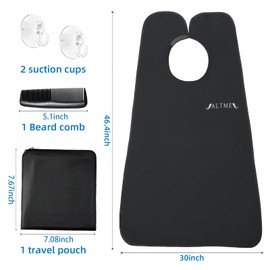 IALTMEI Beard Bib, Non-Stick Beard Apron, Waterproof Beard Trimming Catcher, Breathable Beard Catcher for Shaving, Premium Beard Accessories for Men, Gifts for Men Father's Day Husband Boyfriend