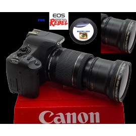 PHD X18 WIDE ANGLE LENS FOR Canon Rebel EOS XTI 1200D T3 T3I T4 T5 T6 7D 6D X45