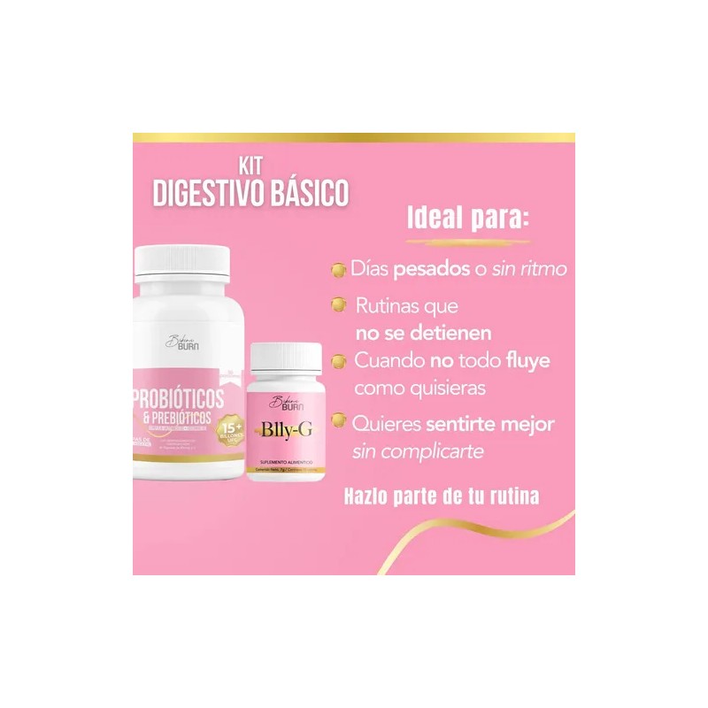Bikini Burn Kit Digestivo Probióticos + Enzimas Blly-g Sin Sabor