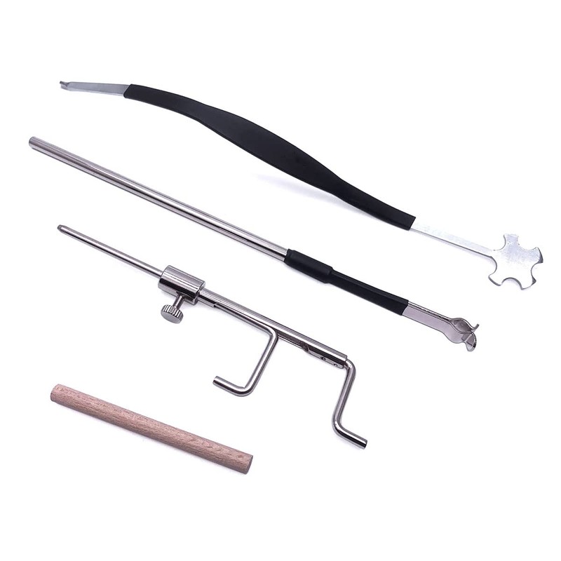TUOREN Silver Violin Sound Post Tool Set Include S Style