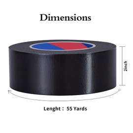 Duccinp Duct Tape 55 Yards x 2 Inch Heavy Duty, No Residue, Tear by Hand & Waterproof Silver Duct Tape,Great for Packaging, Home Use, DIY, Projects and Repairs (Black)