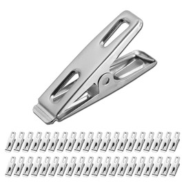 40 Pcs Metal Laundry Clips, Stainless Steel Laundry Clip, Heavy Duty Clothes Clamps, Clothes Laundry Pegs, Suitable for laundry lines, snack bags, towels, and photos in home, kitchen, office(4.5cm)