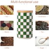 XYQXYQ Kitchen Countertop Ceramic Checkered Canisters,Black And White Food Storage