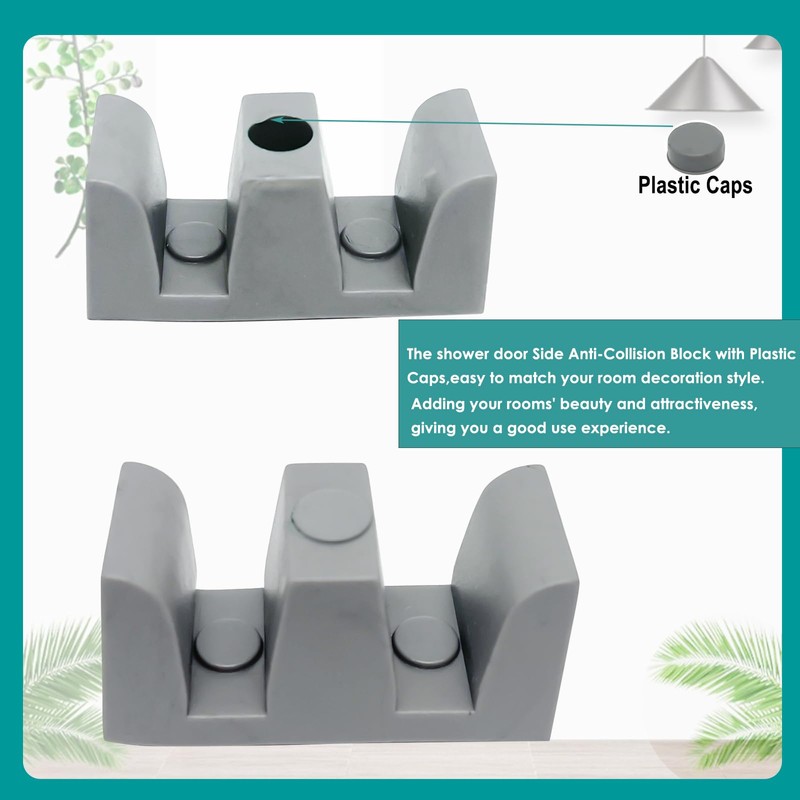 generic 4pcs Sliding Glass Shower Door Side Anti-Collision Block,for 5/16""(8mm)