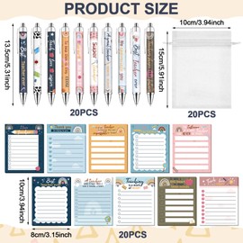 60 Pcs Teacher Appreciation Gifts Bulk Include Teacher Appreciation Notepads Motivational Pens Colored Cute Sticky Notes to Do List Memo Pads Inspirational Thank You Gifts for Office School Classroom