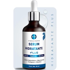 PUREZANATUR Serum Acido hialurónico, Niacinamida, Colágeno y Elastina facial. Suero Hidratante PLUS Hidrata, Reafirma y Renueva tu piel 50ml