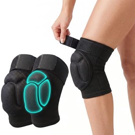 2 Piezas Rodilleras Deportivas Ajustable, Rodilleras de Esponja Gruesa Protectoras Anticolisión, Rodilleras Transpirable Adecuado para Deportes al Aire Libre, Correr, Gimnasio, Baloncesto, Voleibol