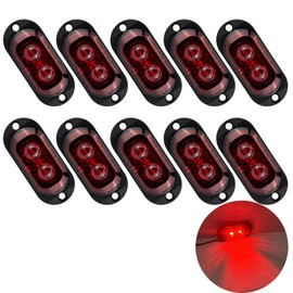 Krtopo 10 x Side Marker Light 12/24 V Trailer Corner Side Light for Truck Caravan (Red)