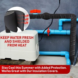 Redford Supply Co. 10 inch x 14 ft, Pipe Insulation Tape Cold Weather Outdoor, Outdoor Pipe Insulation Wrap for Winter Freeze Protection Tape, Insulated Wrap for Water Pipes, PVC, Foam, AC Line