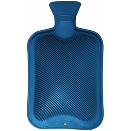 HUBIBUBI Large 2L Hot Water Bottle Natural Warmer Rubber (Blue, 2 Litre)