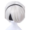 NSPSTT Short Hair Bob White Silver Heat Resistant Wig Cosplay
