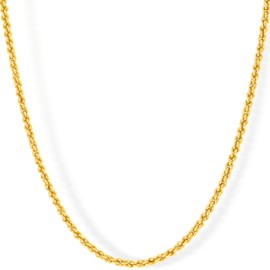 LIFETIME JEWELRY 1mm Gold Chain for Men & Women 24k Real Gold Plated Diamond Cut Rope Chain 14 to 30 Inch (14 inches, Gold)