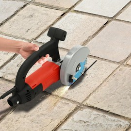 HAPPCUCOE Electric Concrete Saw, Concrete Cutter Adjustable Cutting Depth, Concrete Cutting Machine for Granite, Marble, Ceramic Tiles (Red,Black)