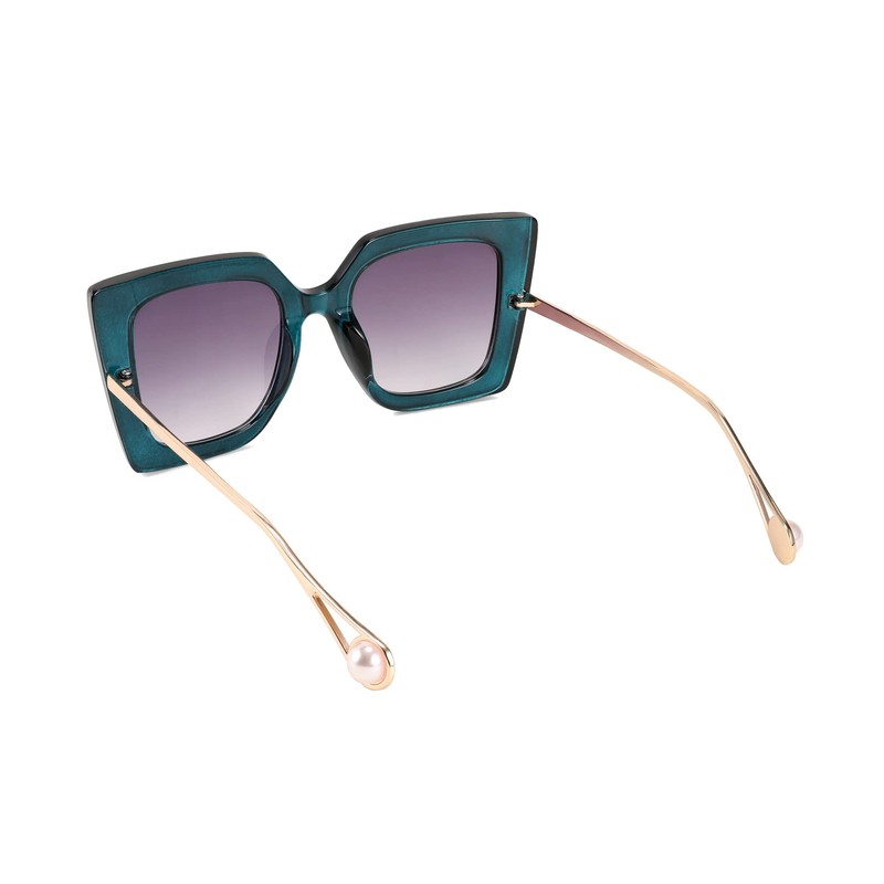 FEISEDY Gafas de sol cuadradas de gran tamaño con incrustaciones