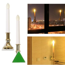 4 Pack Solar Flameless Candles Light Solar Powered Flickering Candle Light Window Wall Lamp Romantic Night Light Wall Lamp with Suction Cups Decoration for Party Christmas Hallowmas Festival