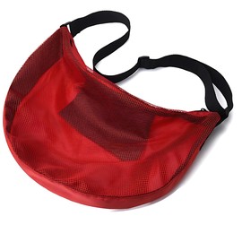 adelphos Soccer Basketball Crossbody Mesh Ball Bag 1 Ball BALL1 (Red)