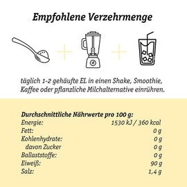 Collagen Powder - High Bioavailability - Bioactive Collagen Hydrolysate - Peptides Type 1-3 - Perfect Solubility - Neutral Taste - Healthy Workout