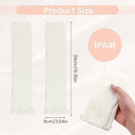 MxyVrix Winter Leg Warmers for Women and Children, High Footless Knee Socks, White Ankle Warmers, Fashionable Accessory for Cold Days, White