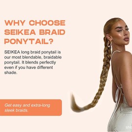 MKVZIYE Long braided ponytail extension with straight hair, wrap around the ponytail with hair extensions, soft and healthy, for women and girls in daily use