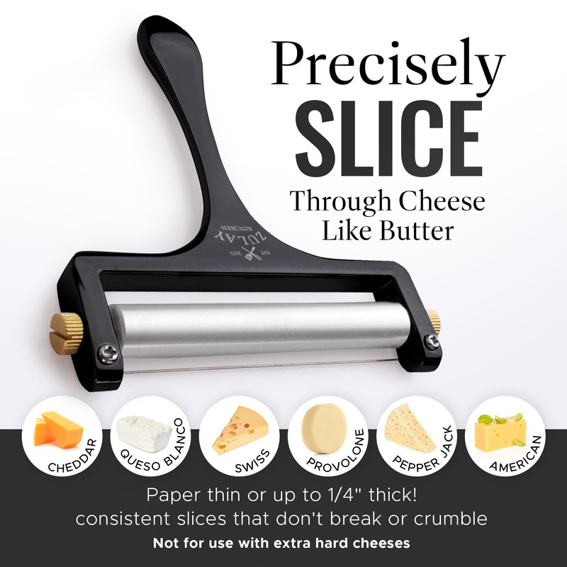 Zulay Kitchen Stainless Steel Wire Cheese Slicer - Adjustable Hand
