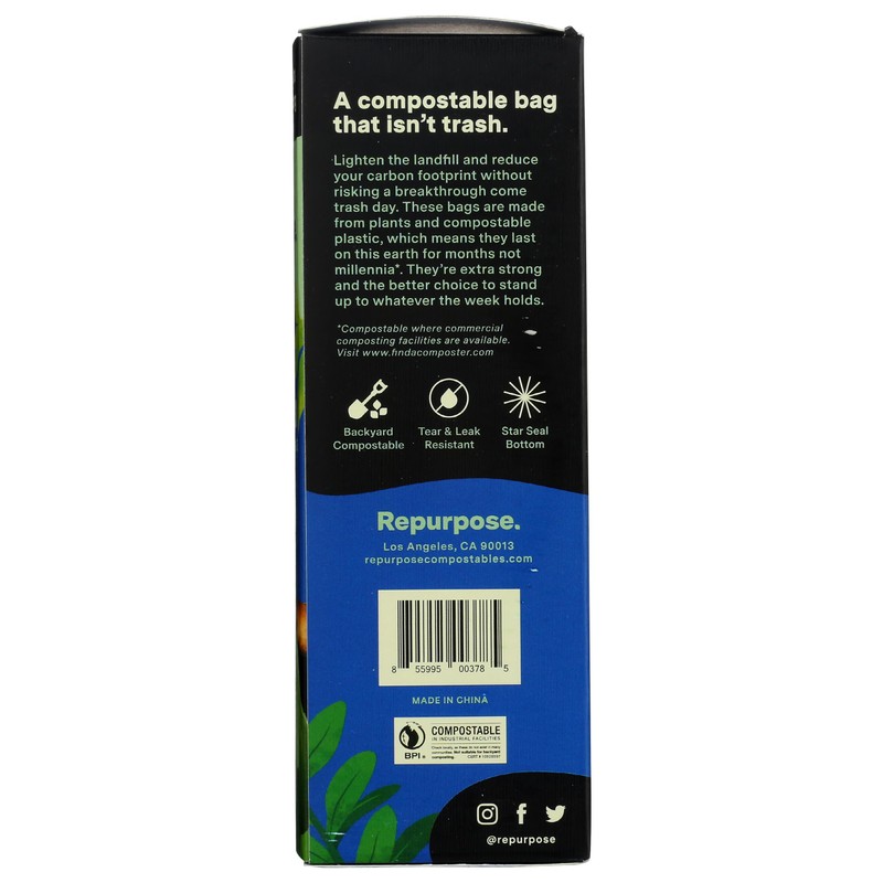 Repurpose, Compostable Kitchen Trash Bag, 12 Count