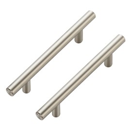 JOY DECOR 5 Pack Cabinet Handles, Brushed Nickel Cabinet Pulls, 3-3/4 in Hole Center Kitchen Cabinet Handles, Stainless Steel T Bar Handles for Dresser Drawers