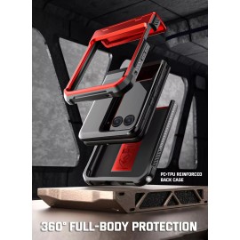 Poetic Spartan Case For Moto Razr + Plus 2023 Kickstand Hybrid Cover Red