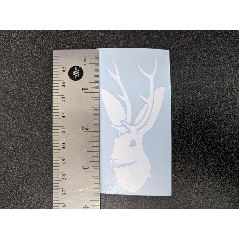 Jackalope Decal 4 Pack: Assorted Jackalope Decals (White, Small ~3.5")