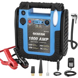 1800 Amp Jump Starter with Air Compressor, acetek Car Battery Jump Starter 260 PSI Tire Inflator, 20000 mAh 12V Auto Lead-Acid Battery Booster (Up to 6L Gas or 6L Diesel Engine) with LED Light & USB