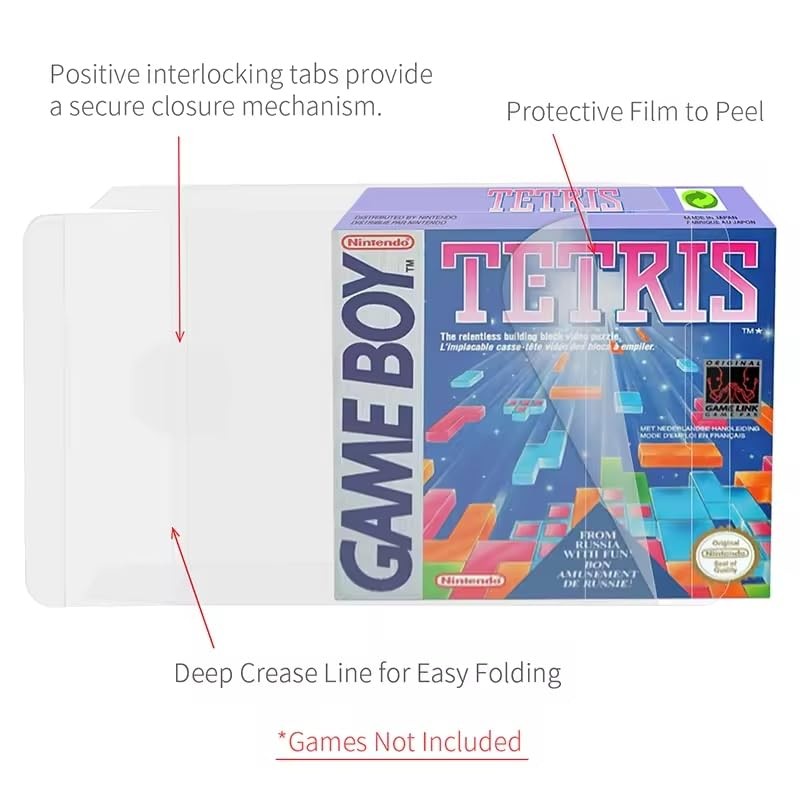 10 x Clear Plastic Case for Game Boy, Game Boy