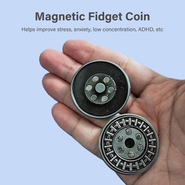 Hokant Haptic Coin Fidget Slider-Metal Fidget Toy Clicker Coin for Adults Stress Anxiety Relief, EDC Fidget Blocks - Zinc Alloy (Antique Silver)