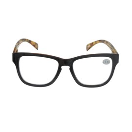 Abyss22 Gafas de lectura con bisagra de resorte para mujeres y hombres (negro/tortuga, 300)