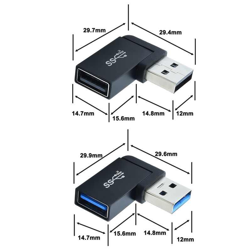 Leehitech USB 3.0 Right Angle Adapter, USB 3.0 A Male