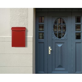Architectural Mailboxes 2681R Marina Wall Mount Mailbox, Small, Red