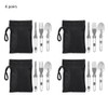 Outdoor Portable Tableware Set Folding Stainless Steel Spoon Fork Knife