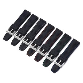 Generic Quick Release Rubber Band With Buckle For Tag Heuer Watches, Replacement Rubber Watch Band Straps For Tag Heuer Watches - Multiple Colors (22mm, Green)