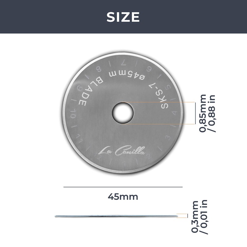 x10 Rotary Cutter Blades 45 mm Straight Lines, Compatible with